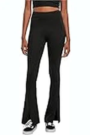Urban classics Vrouwen Biologische Stretch Jersey Front Slit Leggings Yoga Broek, , 5XL