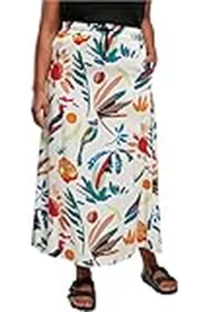 Urban classics Dames viscose midi-rok, , XXL