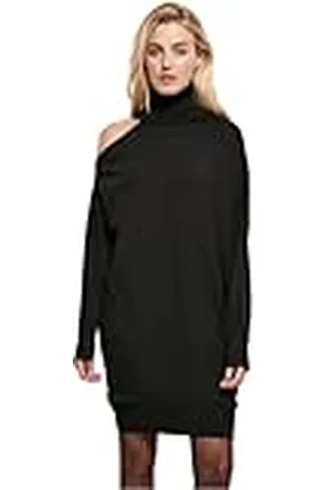 Urban classics Damen Kleid Ladies One Shoulder Knit Dress black M