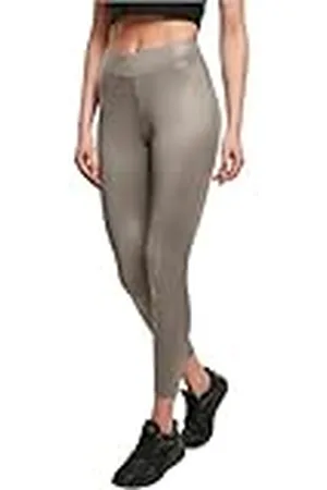 Urban classics Damesbroek van imitatie leer, voor dames, fitnessbroek in glanzende lederlook in 3 kleuren, maten XS - 5XL, , XXL