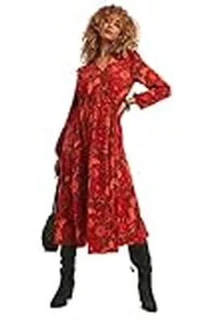Joe Browns Vrouwen Vintage stropdas hals lange mouw bloemen jurk casual nacht, , 12, , 38