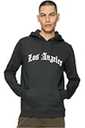 Mister Tee Heren Los Angeles Wording Hoody L Charcoal, , L