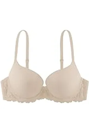 Dorina Claire Super push-up beha voor dames, voor dagelijks gebruik, ondoorzichtig, Naakt, 90D
