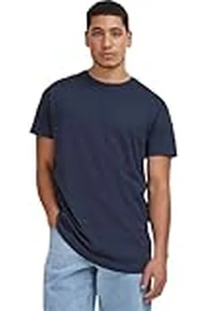 Urban classics Heren Shaped Long Tee T-shirt, Donkerblauw, S