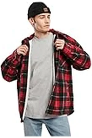 Urban classics Houthakkersjas voor heren, van polar fleece, gevoerd met sherpa-binnenvoering, geruit, flanellen hemd-look, maat S tot 5XL, , L