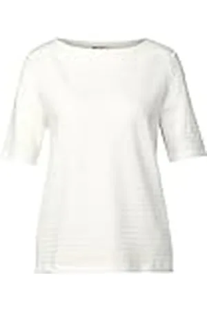 Street one A323152 T-shirt met structuur, vuilwit, 50 dames, , 44 NL