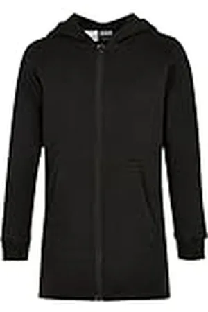 Urban classics Meisjes sweatshirt-jack Girls Sweat Parka, lang gesneden, verlengde basic zip hoody, rood, maten 110/116-158/164, , 146/152 cm