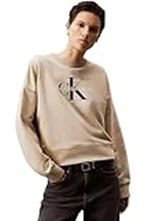 Calvin Klein CK JEANS Dames LS MONOLOGO FRANSE TERRY RLXD CN LV047B234G, , L, , L