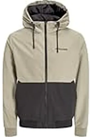 JACK & JONES Heren JJERUSH Hood Bomber NOOS Korte jas, Coriander/Detail: Black/White Blocking, M, , M