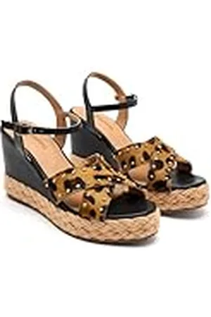 Gioseppo DELAFIELD Sandalen met wighak voor dames, espadrilles, luipaard, maat 38, , 38 EU