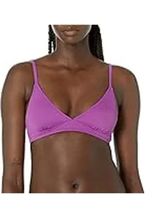 Amazon Dames lichte ondersteuning klassieke bikini badpak top, violet, medium