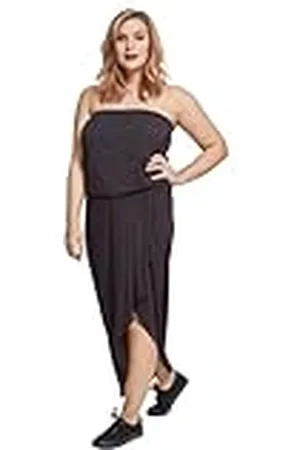 Urban classics Damesjurk van viscose, zomerse bandeau-jurk voor vrouwen met luchtige stof, strapless jurk, maten van XS tot 5XL, , S