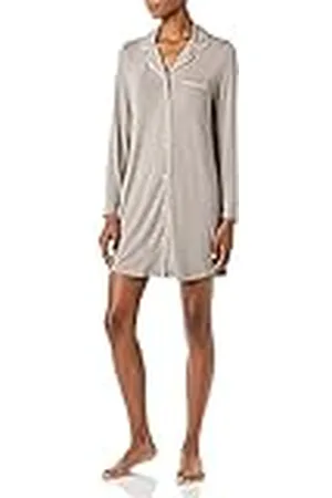 Amazon Damesnachthemd met biezen (verkrijgbaar in grote maten), smokey grey, large