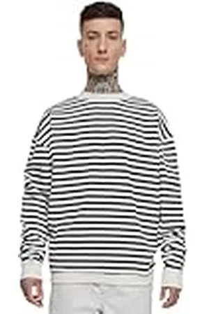 Urban classics Gestreept sweatshirt met ronde hals voor heren, , M