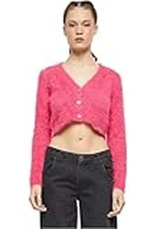 Urban classics Damen Strickjacke Ladies Cropped Feather Cardigan 5XL