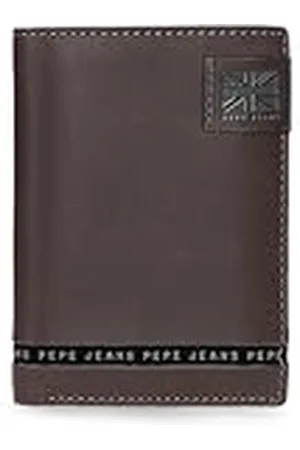 Pepe Jeans Tape verticale portemonnee met bruine portemonnee, 8,5 x 11,5 x 1 cm, leer van Joumma Bags, , Eén maat, Verticale portemonnee met portemonnee