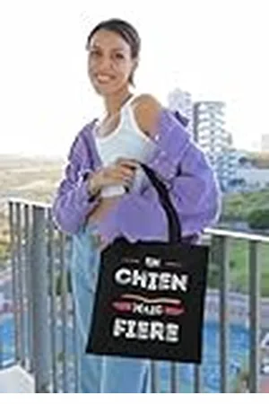 REPUBLIC OF CALIFORNIA ARCTT014-BK Tote Bag voor honden, maar trots, tas van katoen, grappig en voordelig, , , 38 X 42 CM, Utility