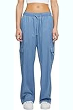 Urban classics Lichte denim cargobroek voor dames, , S