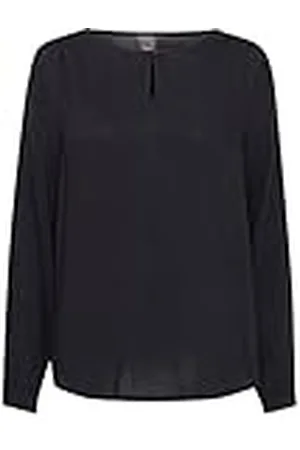 Ichi IHMAJA LS Damesblouse, tuniek, shirt met lange mouwen en knoopsluiting, druppelhals, hoogwaardige viscose-kwaliteit, regular fit, , XS