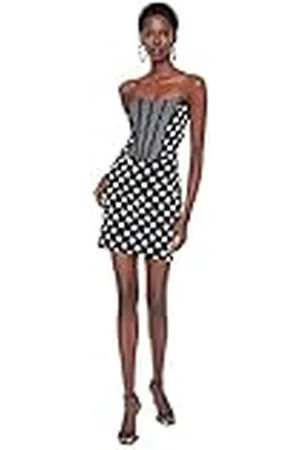 Trendyol Midi Bodycon getailleerde gebreide jurk voor dames, Meerkleurig, 38