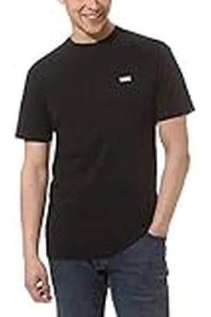 Vans Heren T-shirt met logo op de linkerborst, Zwart (Zwart Wit Grijs Melange), XS