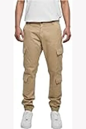 Urban classics Herenbroek Double Cargo Twill Jogging Pants warm sand 33, , 33
