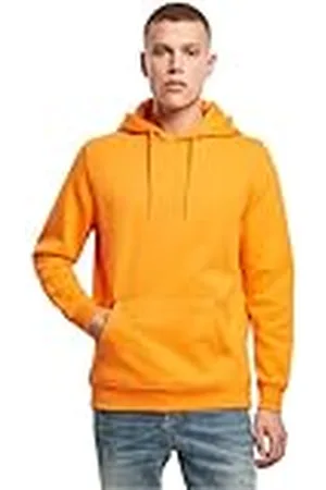 Build Your Brand Heren capuchontrui Heavy Hoody voor mannen, effen met kangoeroezak en trekkoorden, maat XS tot 5XL, verkrijgbaar in vele kleuren, Paradise Oranje, XS