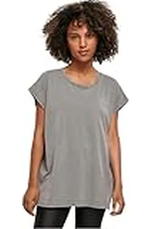 Build Your Brand Dames Ladies Acid Washed Extended Shoulder Tee T-shirt, , XL