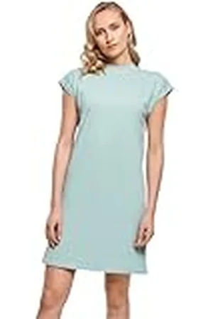 Build Your Brand Dames Turtle Extended Shoulder Dress, damesjurk van katoen met overgesneden schouders in vele kleuren verkrijgbaar, maat XS-5XL, , M