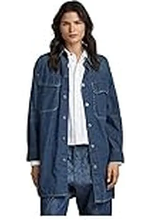 G-Star RAW Dames Oversized Flap Pocket Longsleeve Shirt, Blauw (Antiek Faded Scuba Blue D306-D888), S, , S