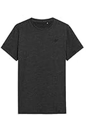 4F T-shirt M536 kleur donkergrijs melange maat M voor heren, , M