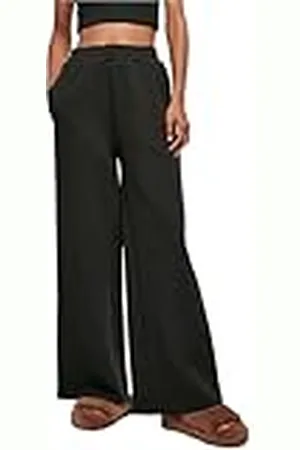 Urban classics Damen Jogginghose Ladies Quilte Wide Leg Sweat Pants black 5XL