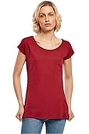 Build Your Brand Dames Dames Dames T-shirt met brede hals, , XL