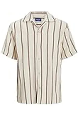 JACK & JONES Jorcoba Stripe Resort Shirt Ss Sn, , XXL