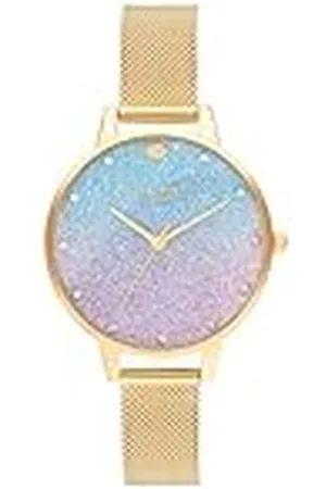 Olivia Burton Analoog kwartshorloge met goudkleurige roestvrijstalen armband voor dames - OB16US48