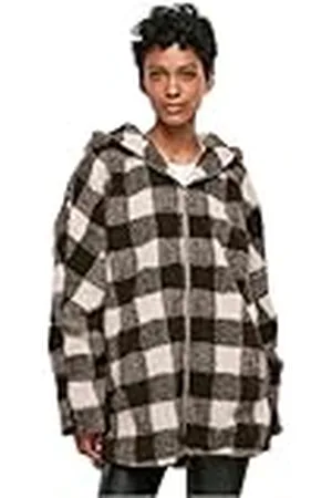 Urban classics Damen Jacke Ladies Hooded Oversized Check Sherpa Jacket XL