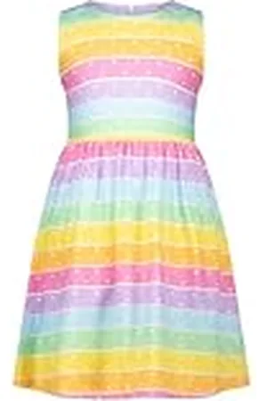 Salt & Pepper BY KIDS PARK Meisjesjurk van viscose met gestreepte all-over print, Meerkleurig, 110