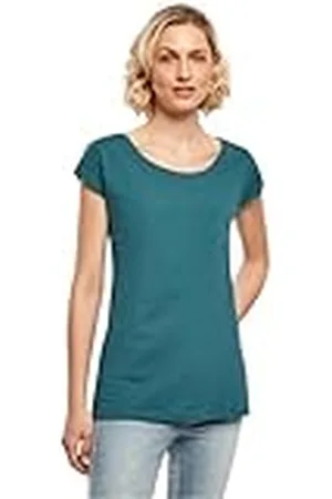 Build Your Brand Dames Dames Dames T-shirt met brede hals, , XS