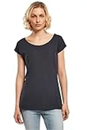 Build Your Brand Dames Dames Dames T-shirt met brede hals, , XL