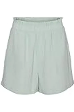 VERO MODA Damesshort met elastische tailleband en crêpe textuur paperbag, , L