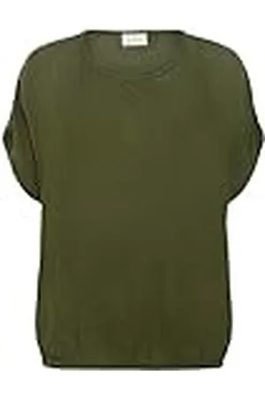 Kaffe Dames korte mouwen blouse met elastische zoom loose fit, donkergroen, 36