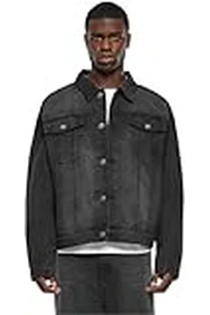 Urban classics Herenjas Heavy Ounce Boxy Denim Jacket zwart gewassen XL, , XL