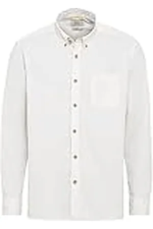 Camel Active Herenoverhemd met lange mouwen van katoen, wit, L