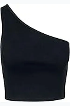 Urban classics Dames Top Dames Cropped Asymmetric Sport Tank Top, Vrouwen Top, Korte pasvorm, Maten XS - 5XL, , S