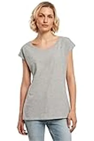 Build Your Brand Dames Dames Dames T-shirt met brede hals, , L