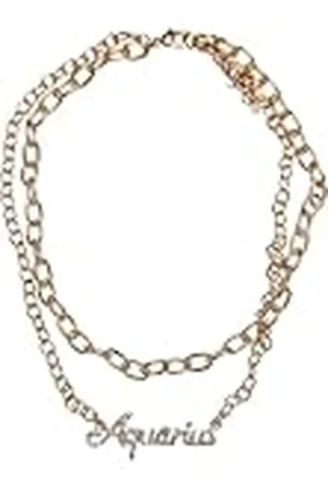 Urban classics Uniseks halsketting Diamond Zodiac gouden necklace, kleur aquarium, maat één maat