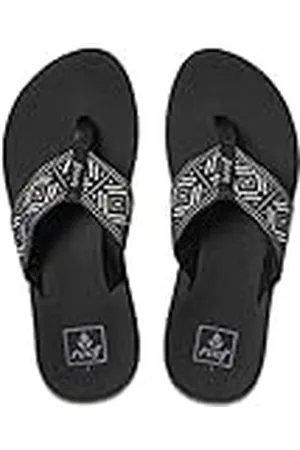 Reef Spring Woven Teenslippers voor dames, Zwart/Wit, 43 EU