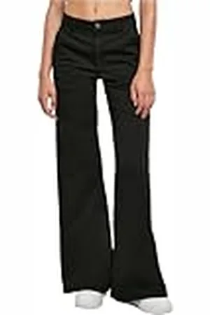Urban classics Damen Hose Ladies High Waist Wide Leg Chino Pants black 34