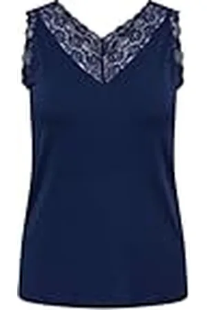 ONLY Dames Carbennedikte S/L Lace Top JRS kanten top, , 46/48 Grote maten