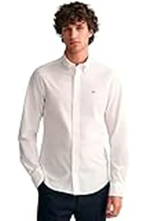 GANT Slim POPLIN Shirt voor heren, klassiek overhemd, , standaard, , L